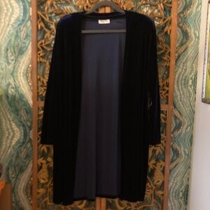 Black Velvet Open Cardigan